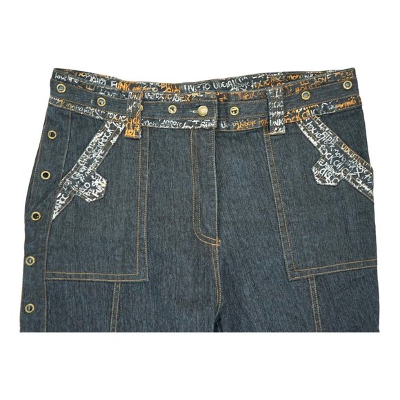 Erica Brooke Collection Stretch Women's Black Jeans Side Slats and Holes 22 Plus - Picture 3 of 7